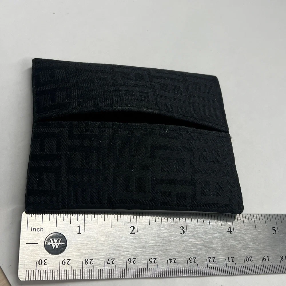 Black Logo Canvas Tissue Holder Credit Business Card Holder